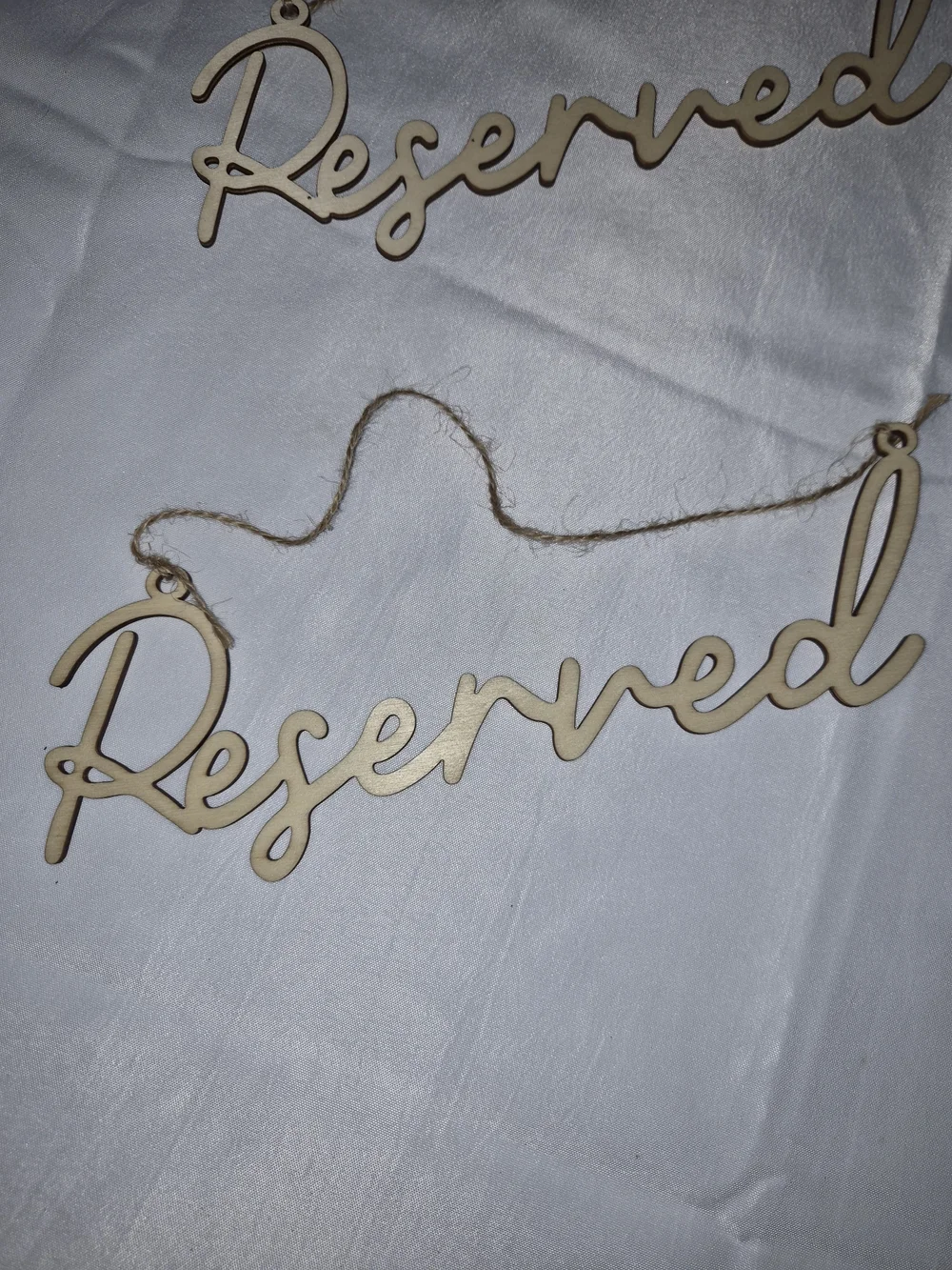 Reserved Wooden Hanging Signs - Natural Beige